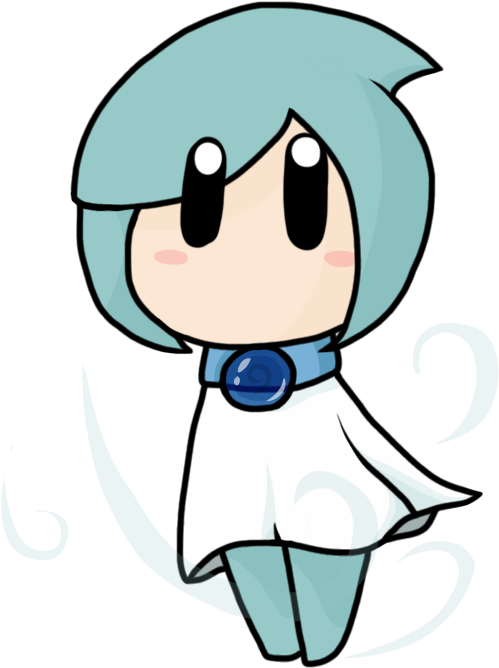 Cute Blue Haired Anime Character PNG