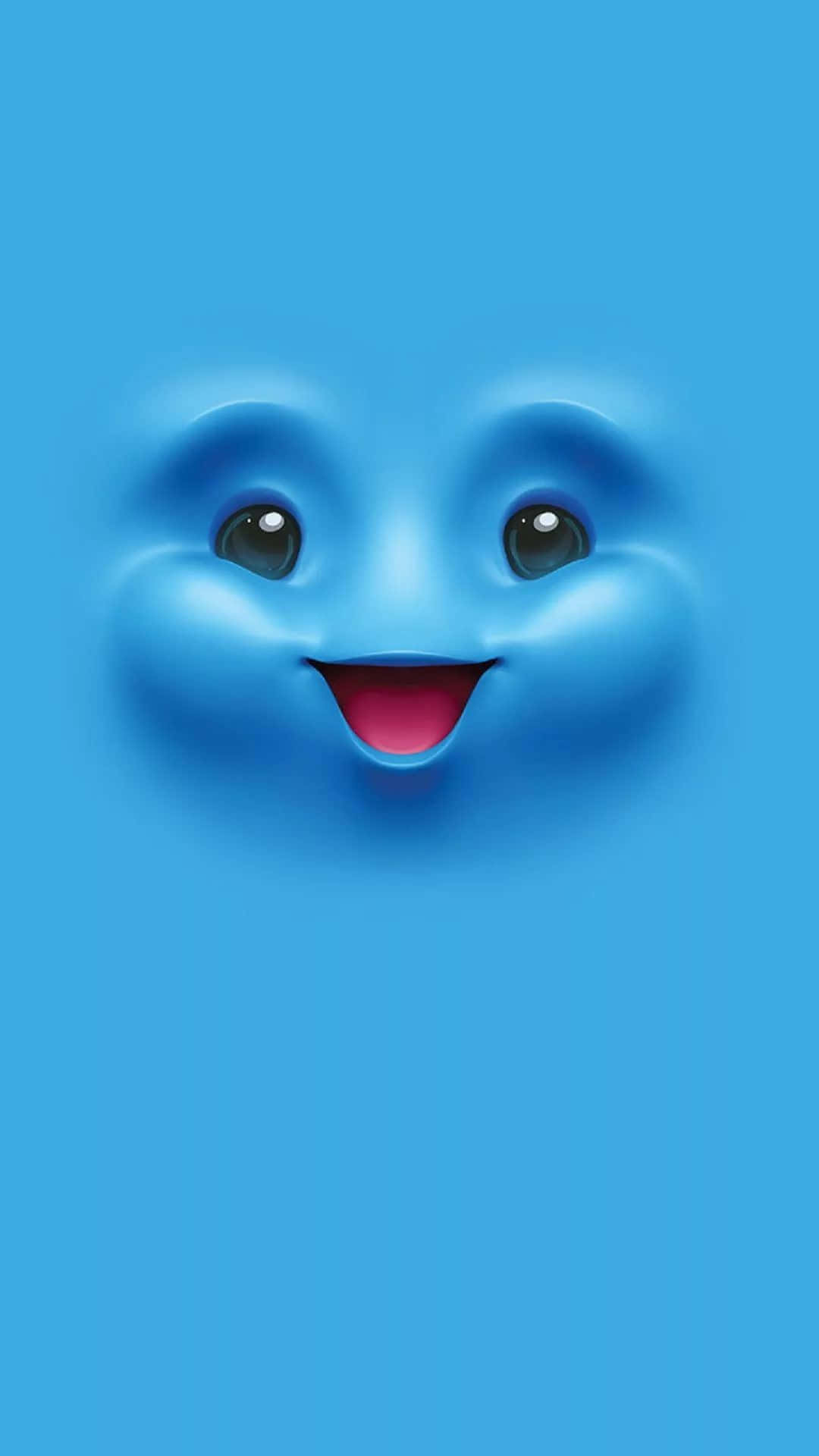 Unacara Azul Con Una Sonrisa En Ella Fondo de pantalla
