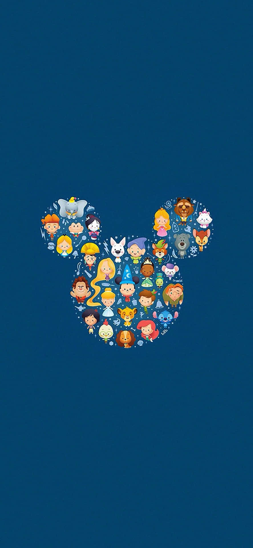 A Blue Background With A Group Of Characters Wallpaper