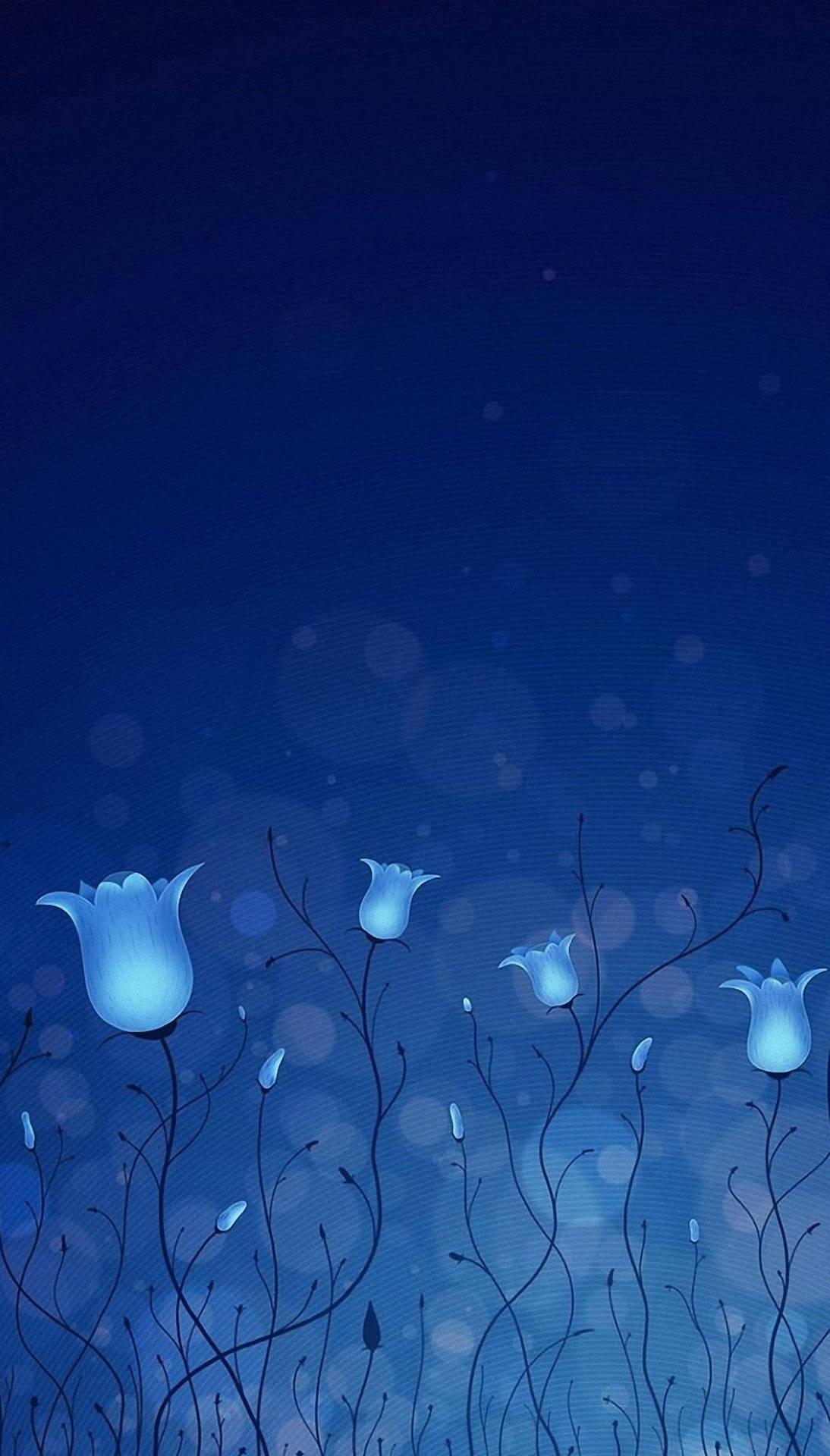 Lindoteléfono Azul Con Flores En 3d Fondo de pantalla