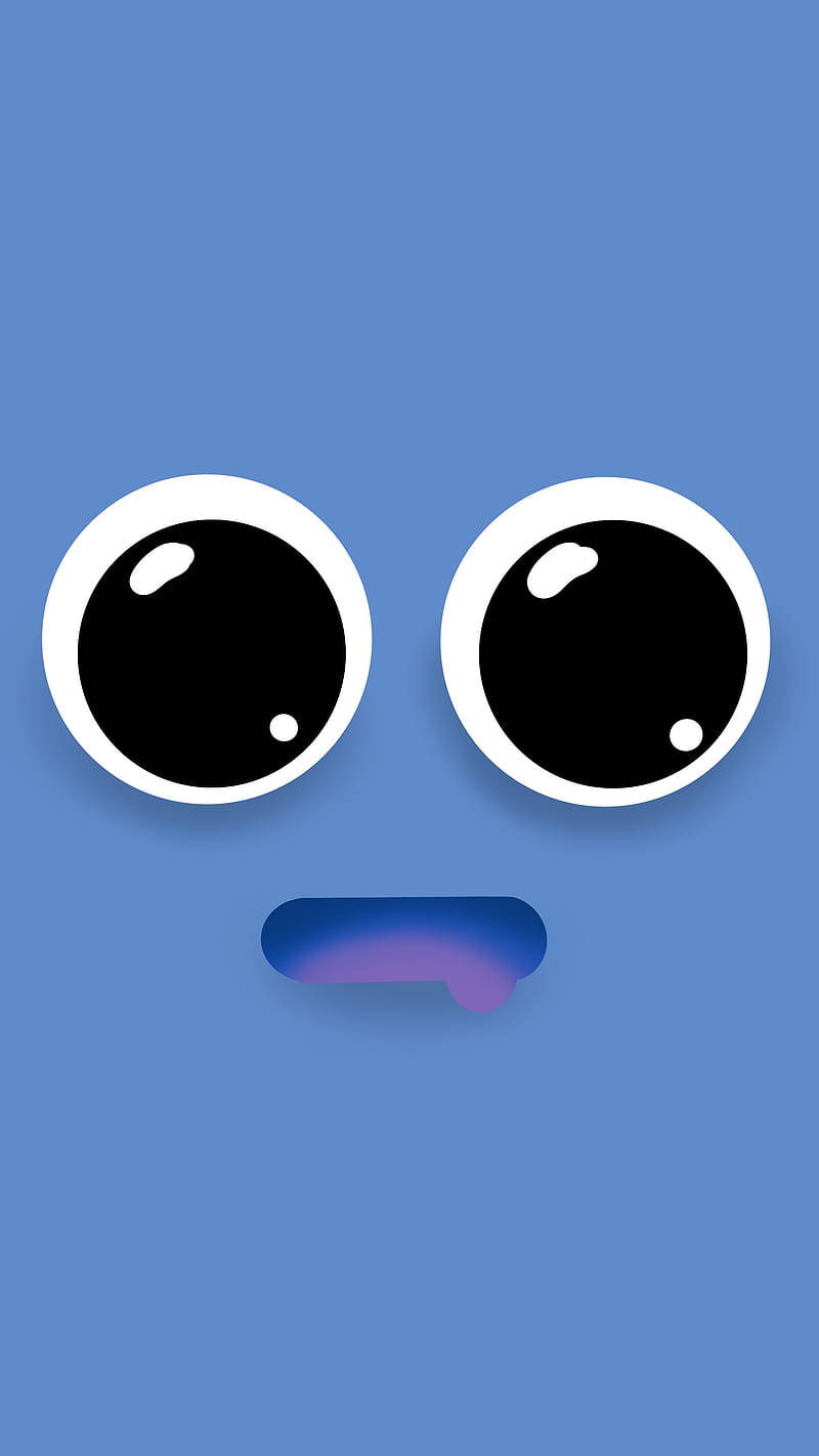 Cute Blue Phone Eye Emoji Wallpaper