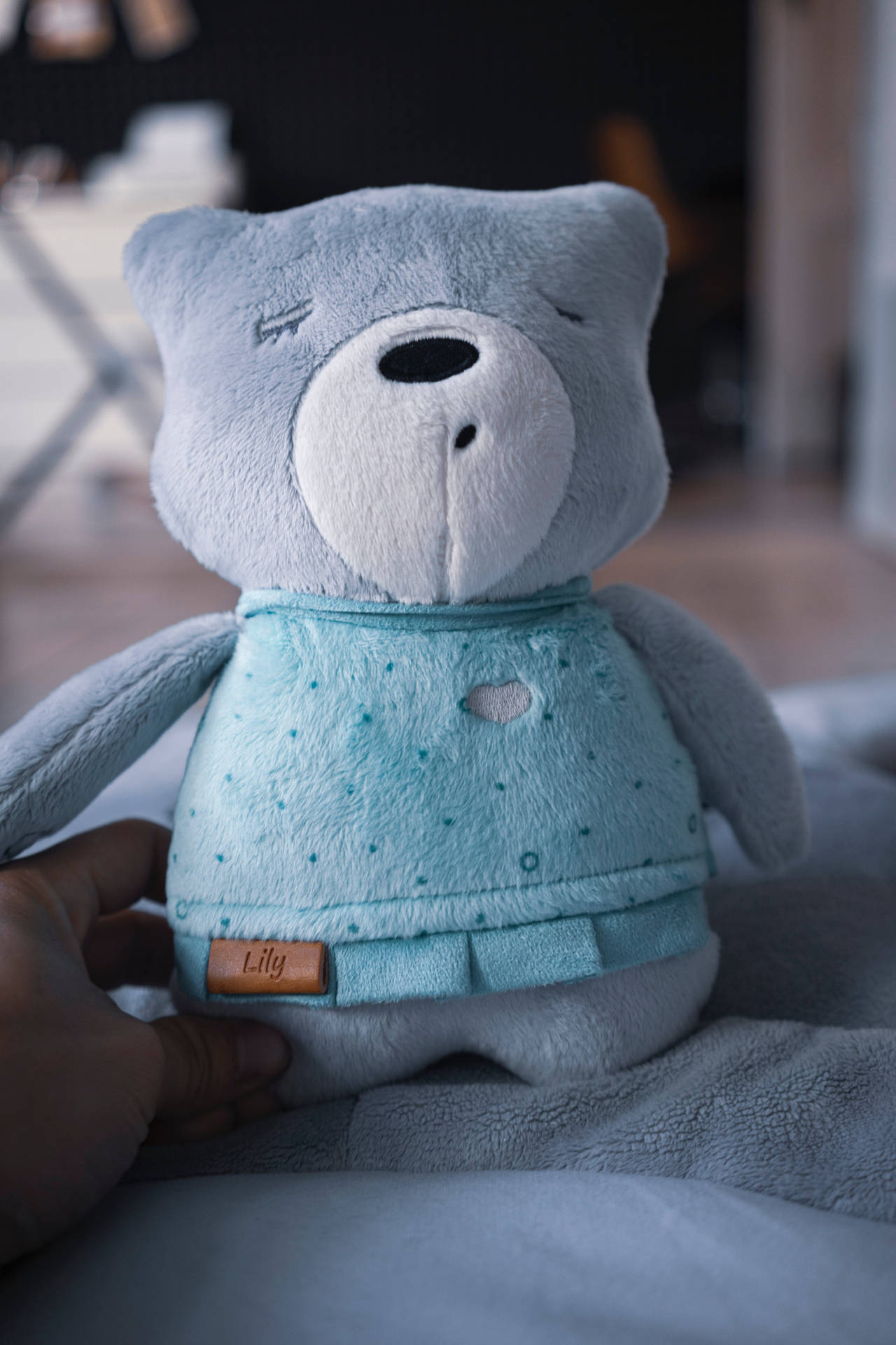 Cute Blue Stuffed Bear Wallpaper