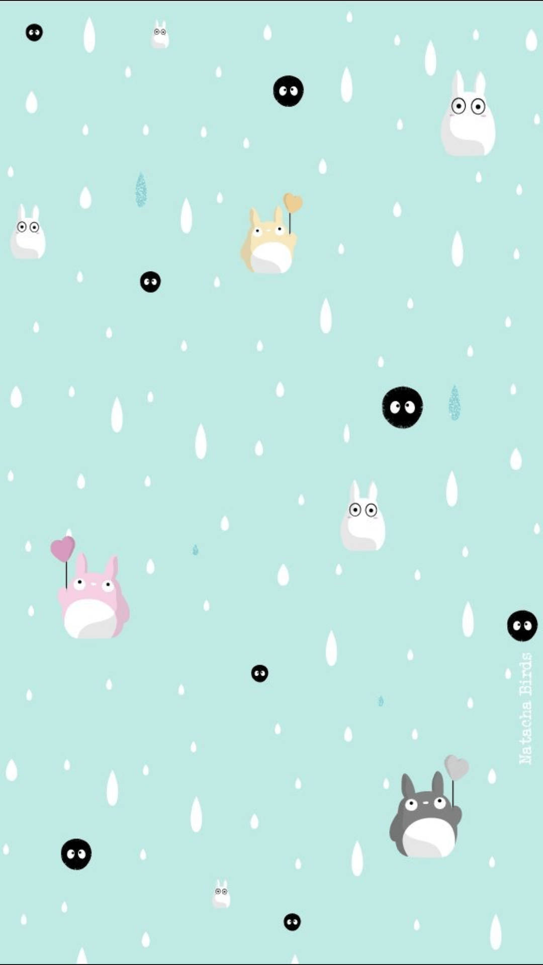 Cute Blue Totoro Pattern Background
