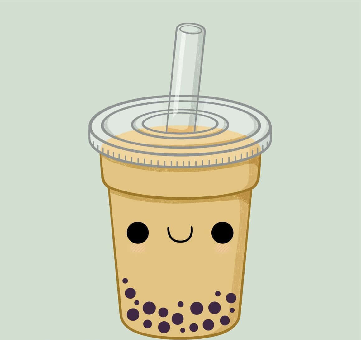 Cute Boba With Smiley Face Wallpaper