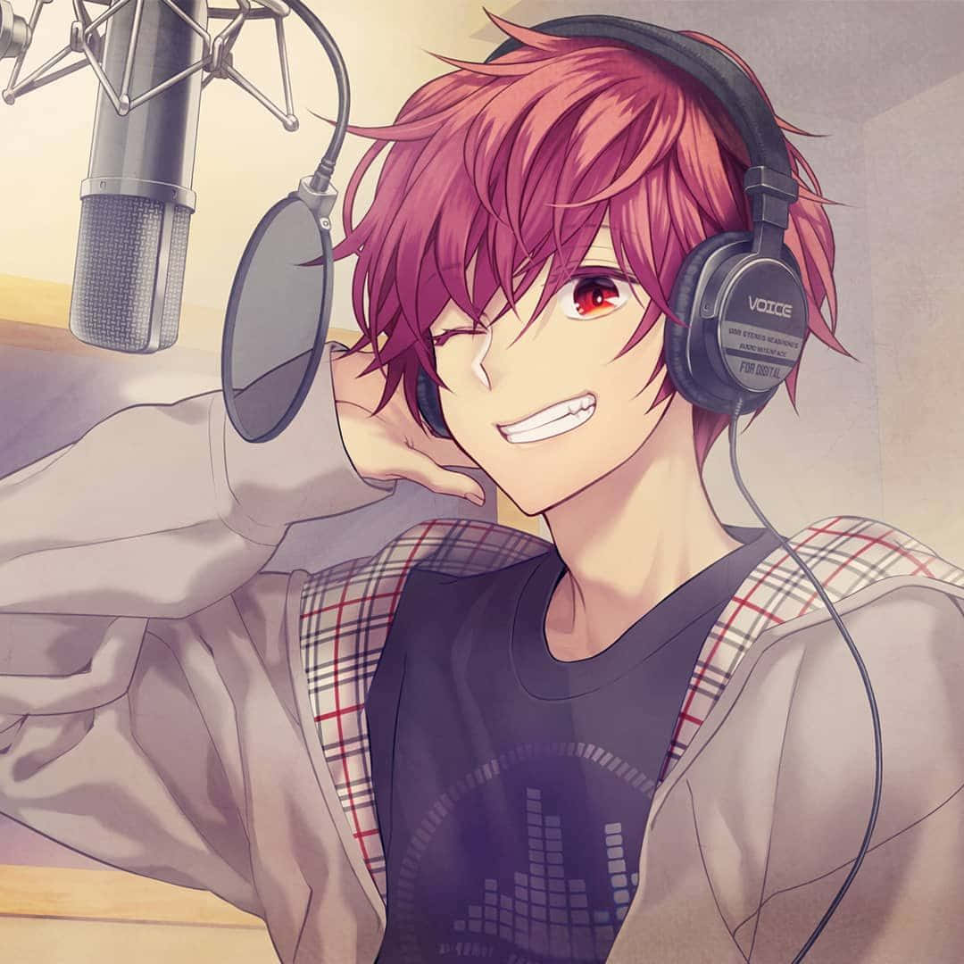 A cute anime boy with a mischievous smile. Wallpaper