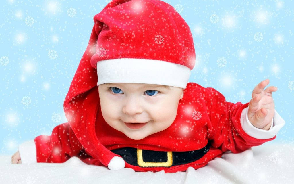 Download Cute Boy Santa Claus Baby Wallpaper 