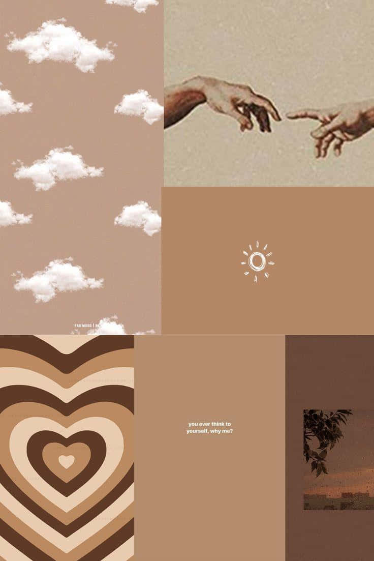 Cute Brown Aesthetic Collage Wallpaper