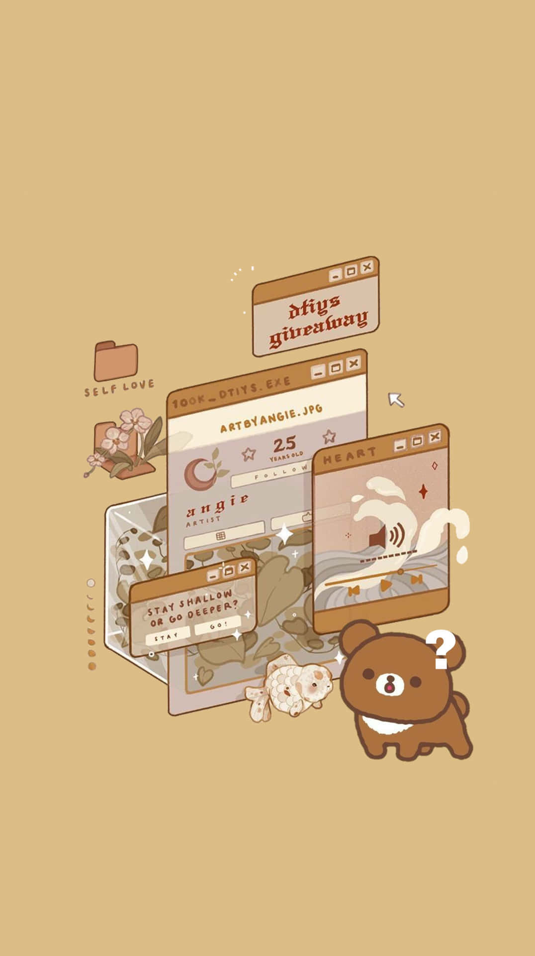Cute Brown Aesthetic Collage Wallpaper Wallpaper
