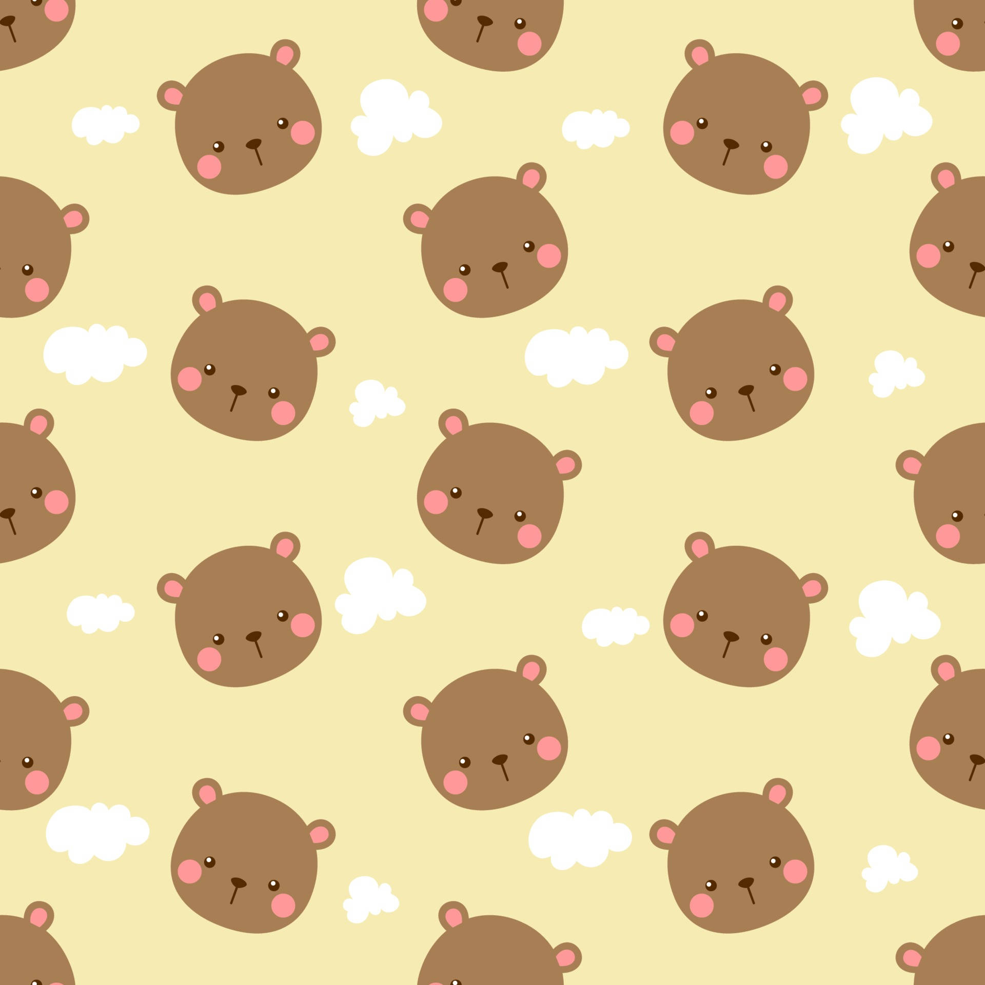 Cute Bear Face Seamless Pattern Background Stock Illustration  Download  Image Now  Teddy Bear Backgrounds Pattern  iStock