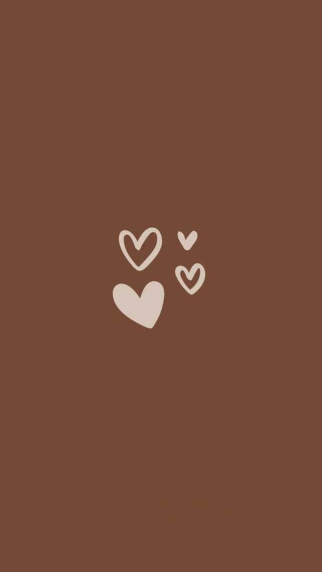 Sweet Affection - Adorable Brown Hearts Wallpaper