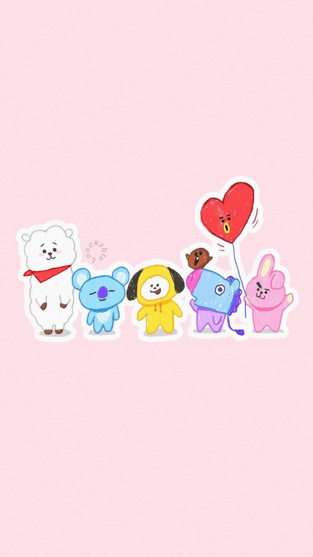 Cute Bt21 Character Stickers Background
