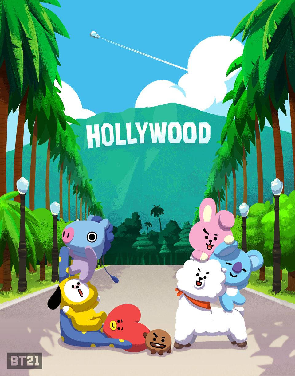 Cute BT21 Characters Hollywood Wallpaper