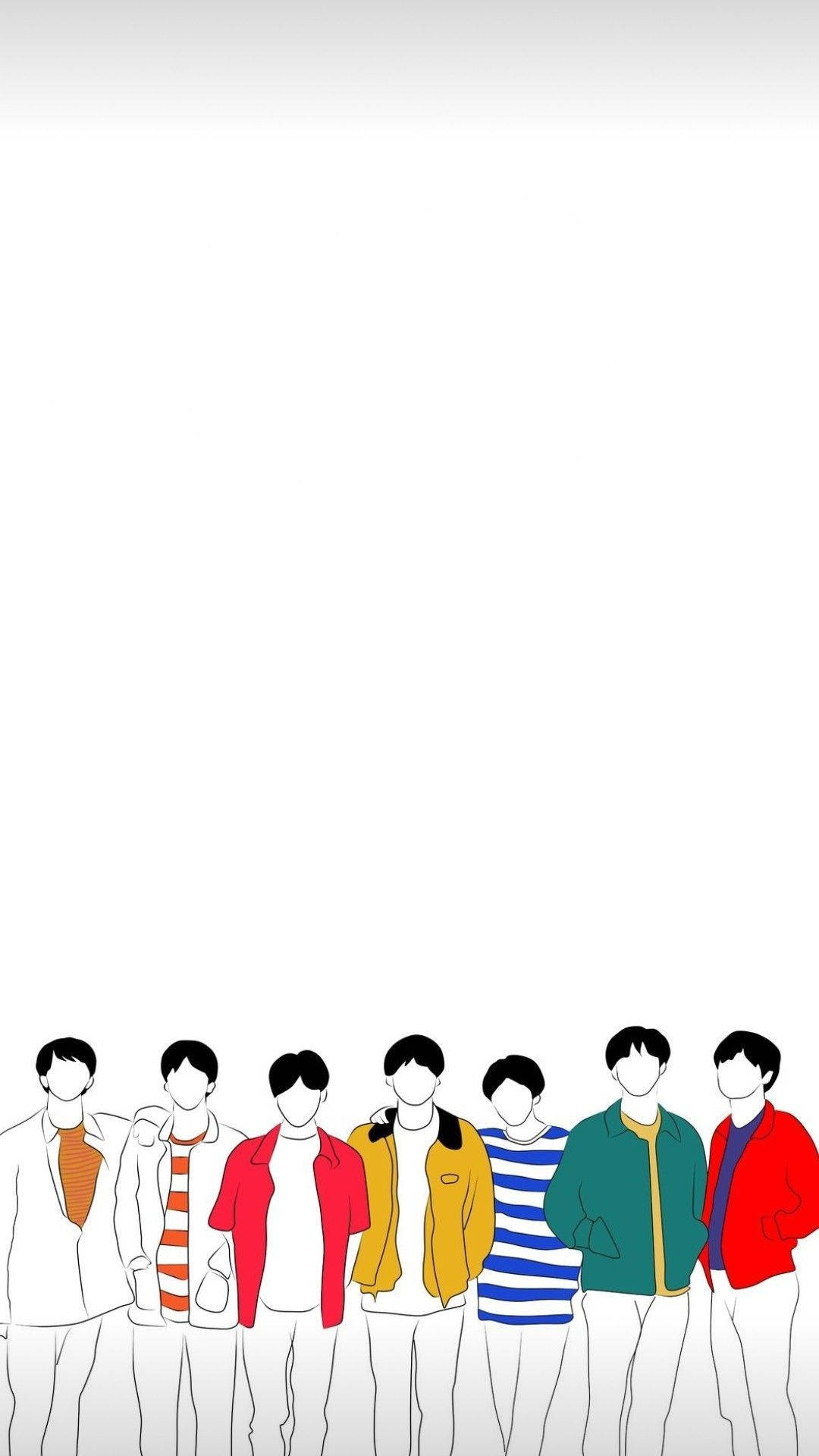 Cute Bts Drawing Faceless Background