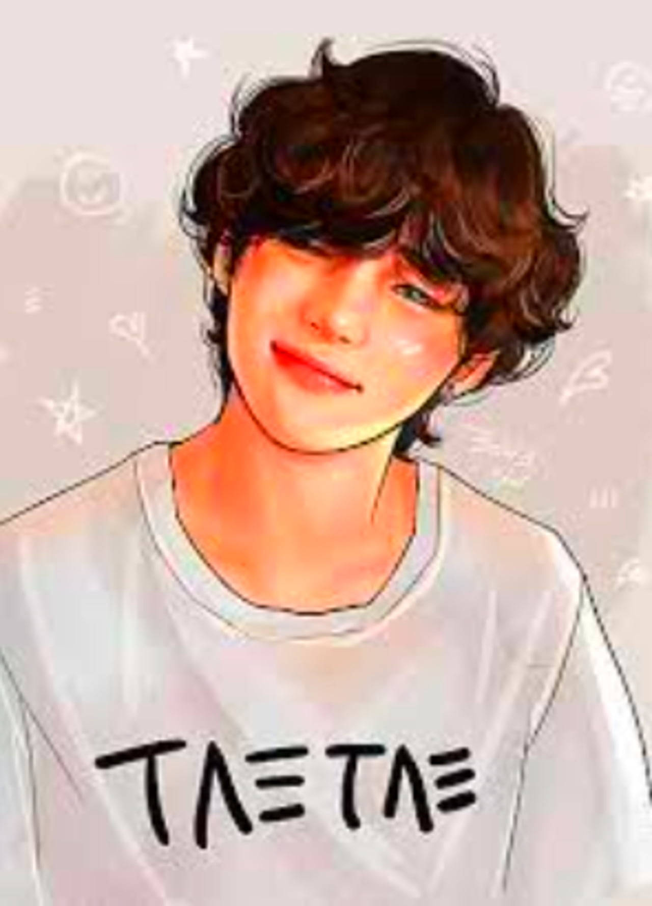 Cute Bts Drawing Taehyung Anime Background