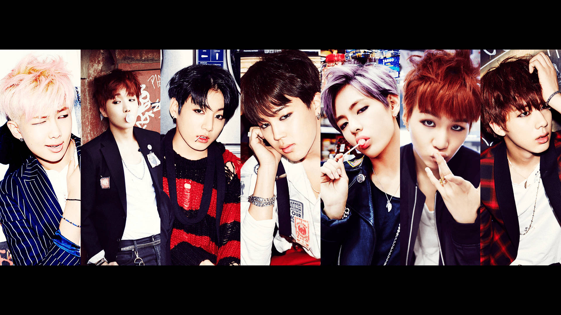 Cute Bts Group Aesthetic Image Collage Wallpaper