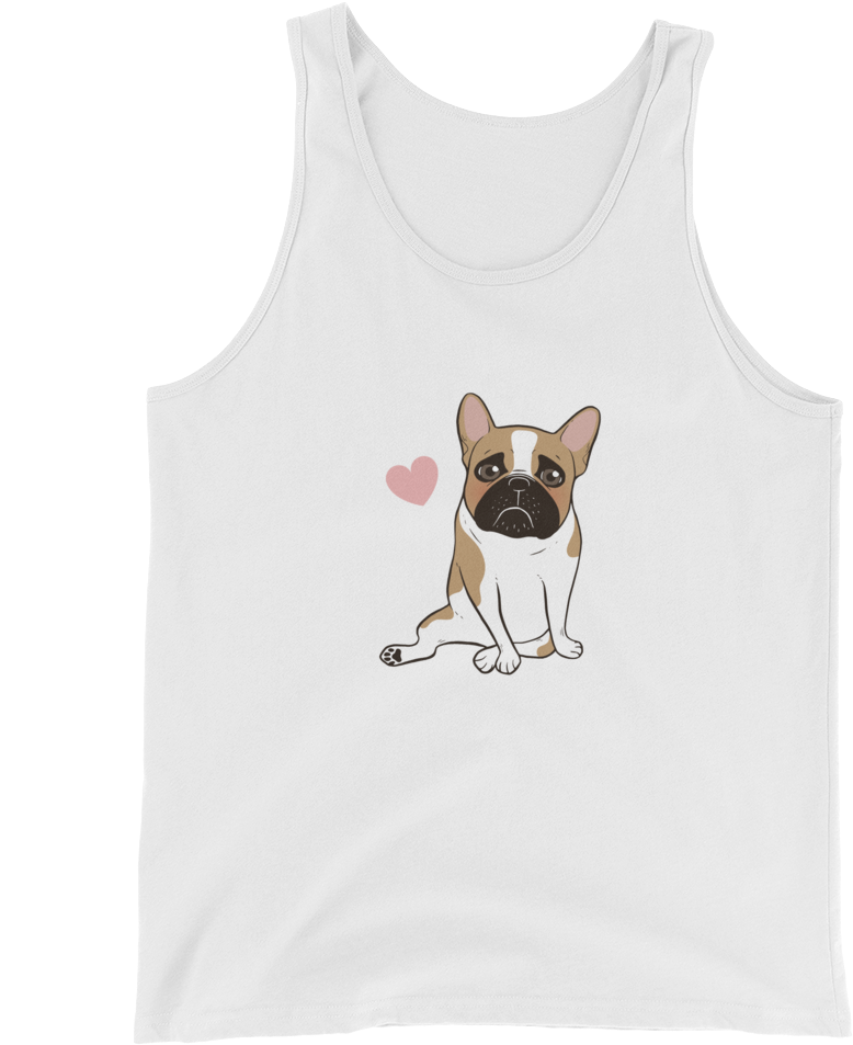 Cute Bulldog Tank Top Design PNG