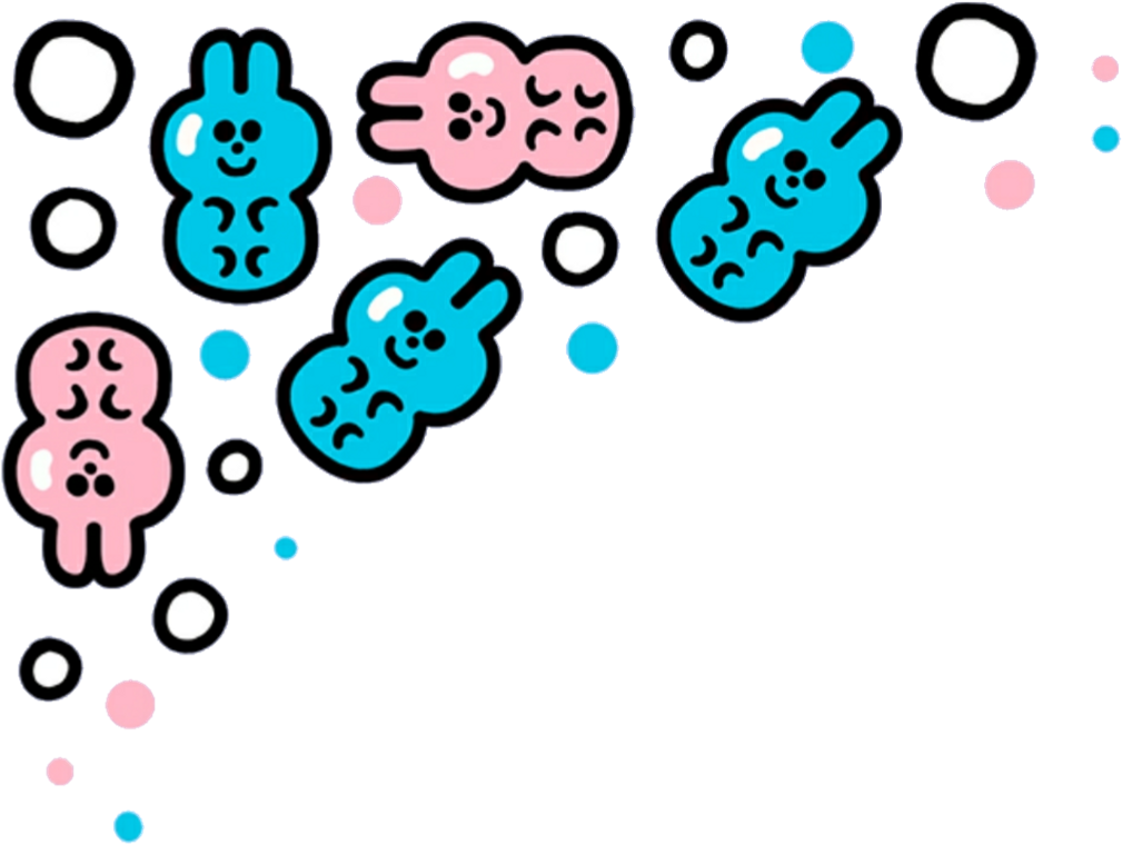 Cute Bunny Clouds Border PNG