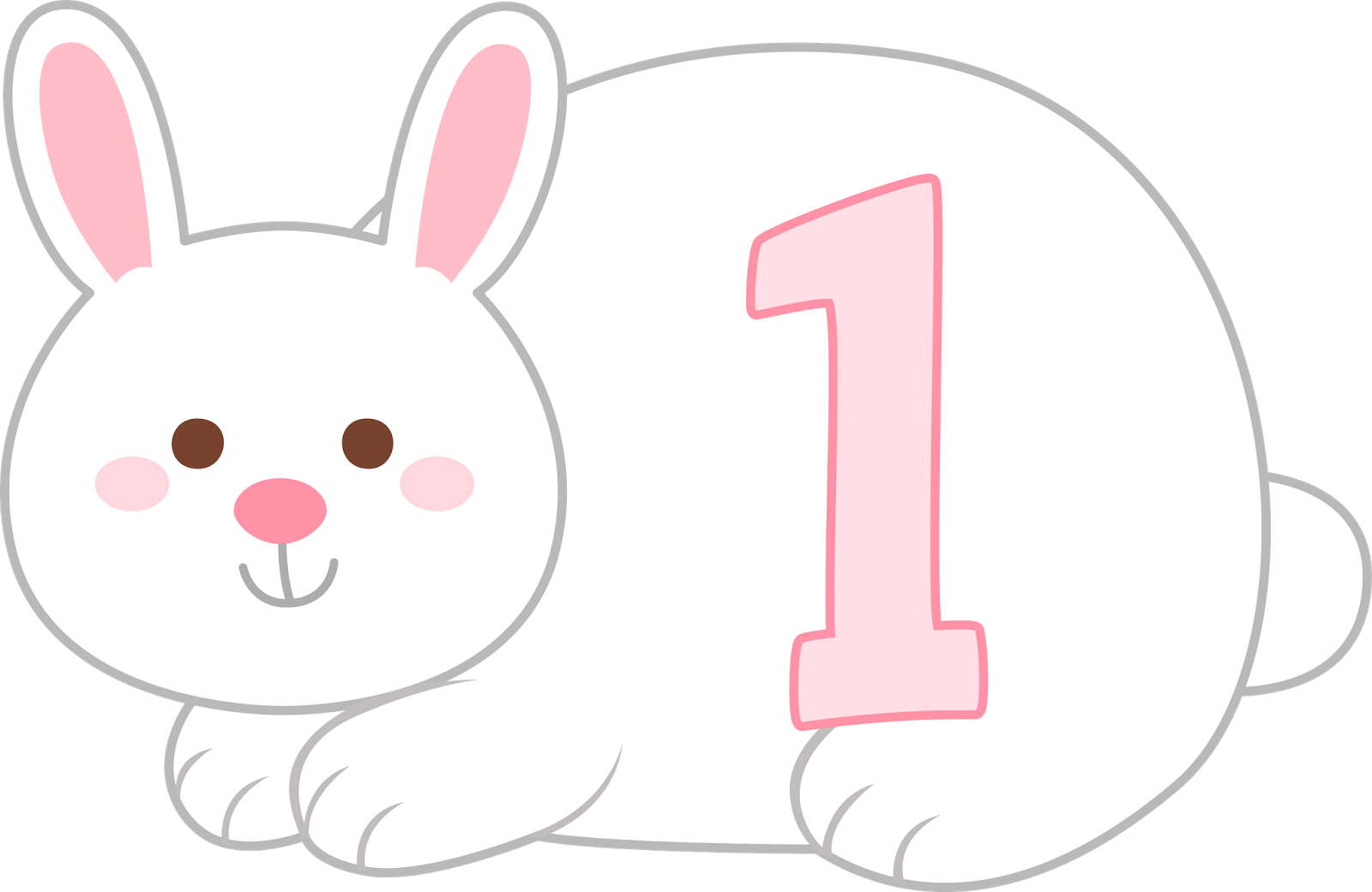 Cute Bunny Number One PNG