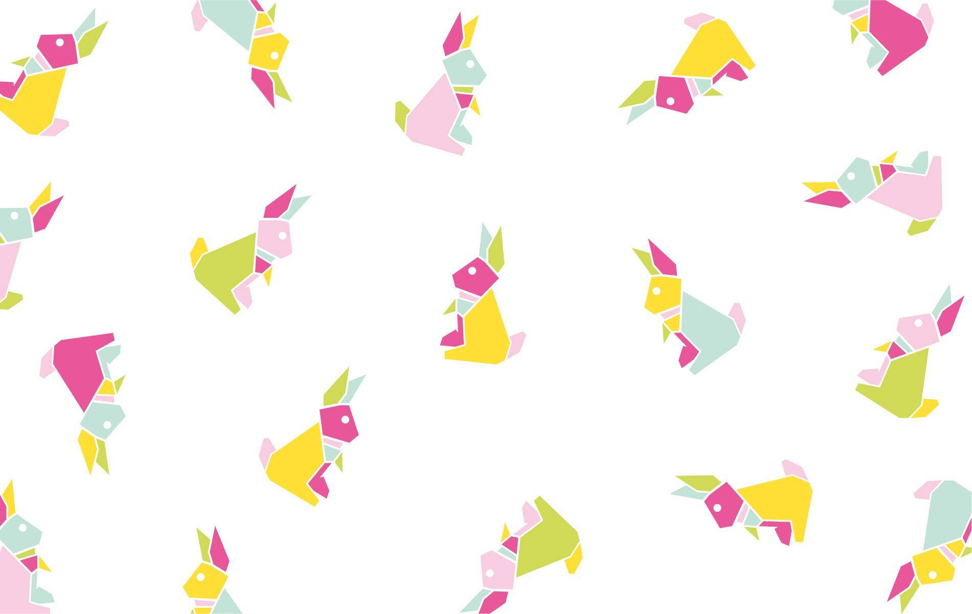 Søde Bunny Origamier bringer liv tilbage Wallpaper