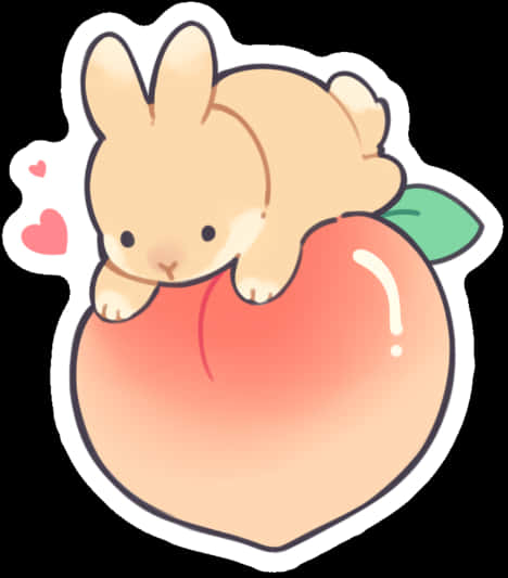 Cute Bunnyon Peach Sticker PNG