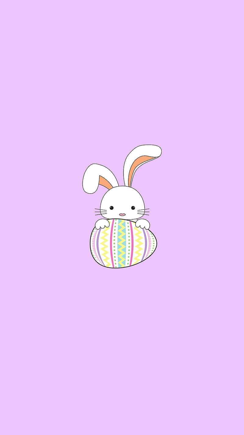 Cute Bunnywith Easter Egg Wallpaper