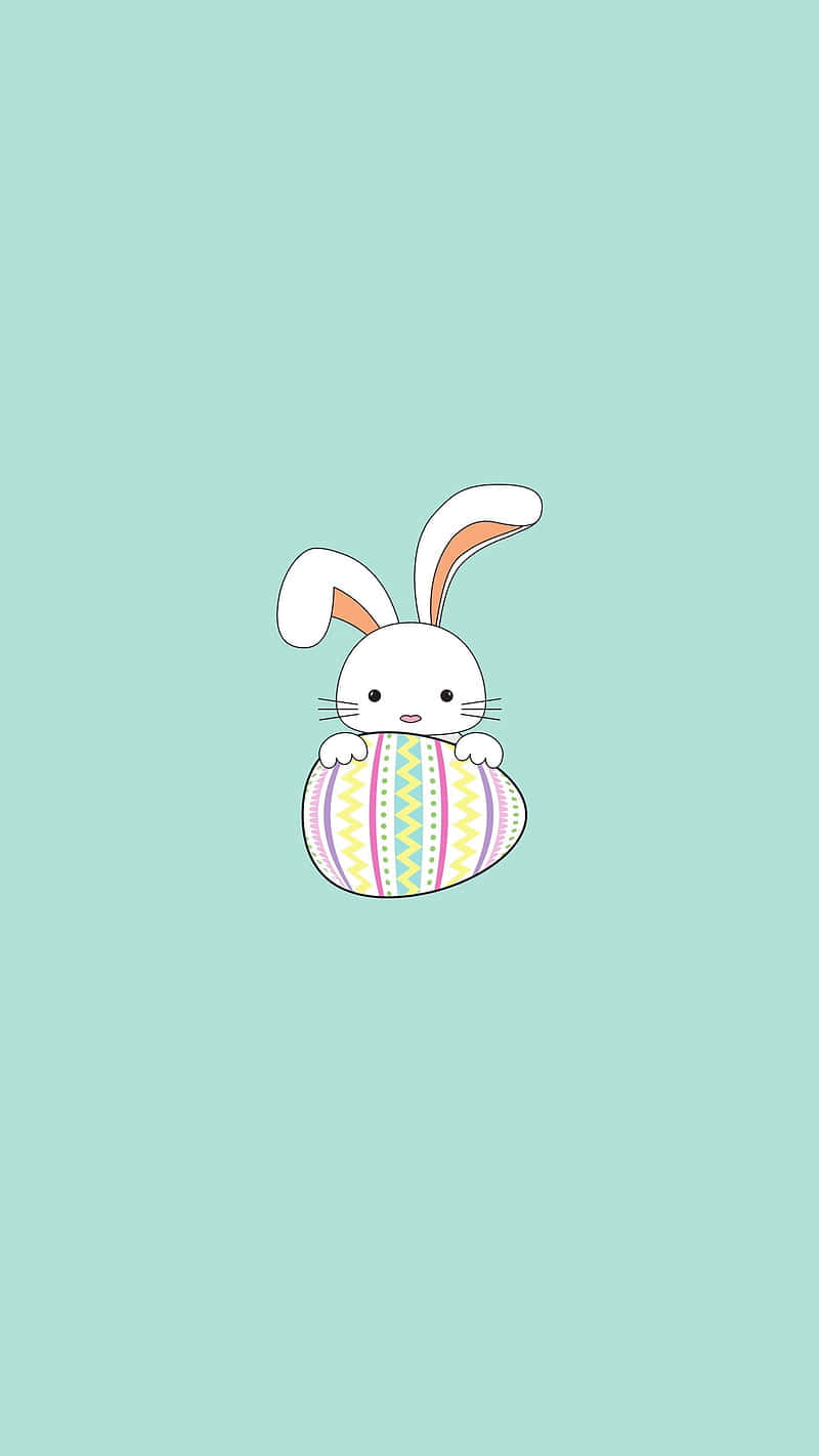 Cute Bunnywith Easter Egg Wallpaper