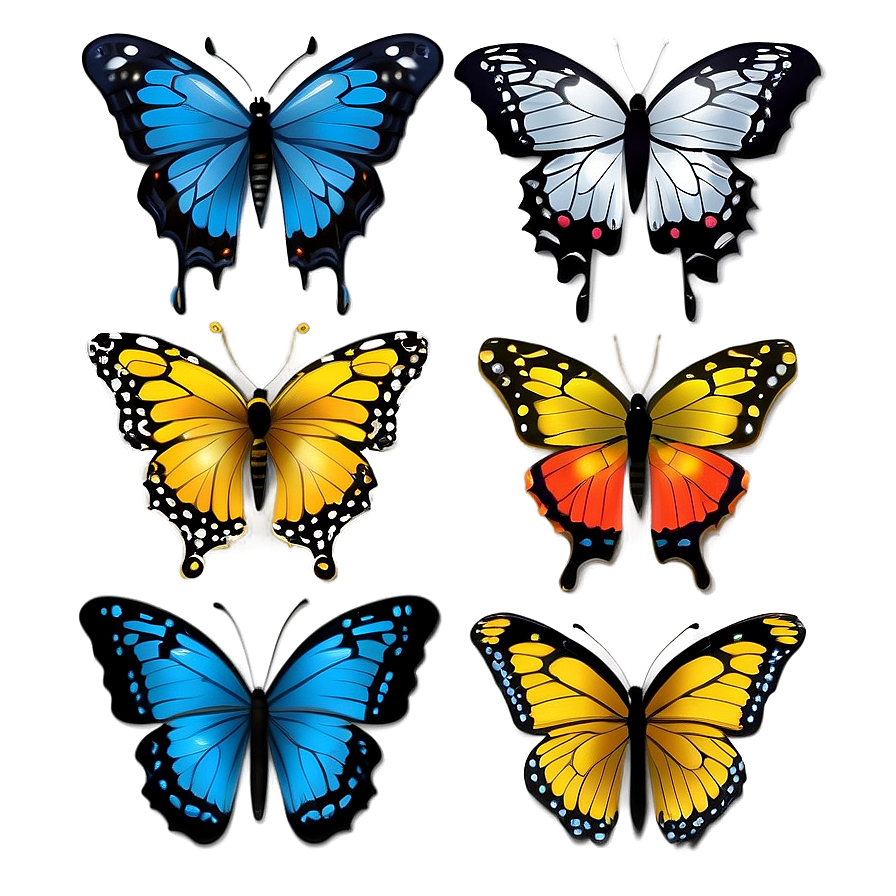 Cute Butterflies Png 05032024 PNG