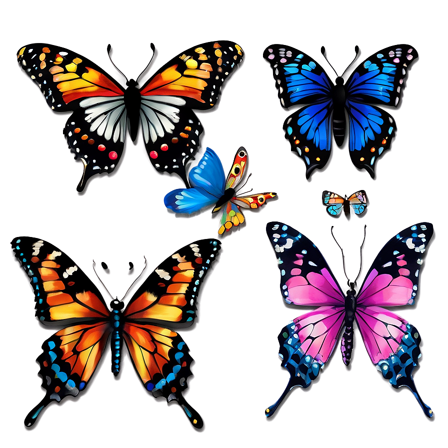 Cute Butterflies Png Crn51 PNG