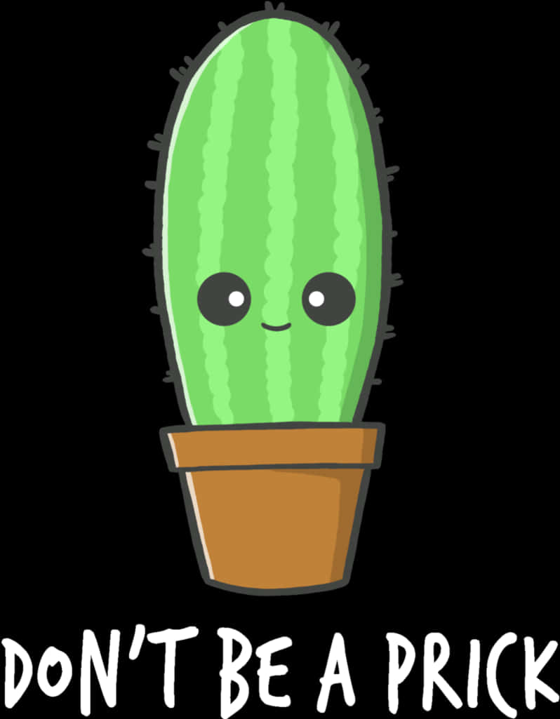 Cute Cactus Cartoon Message PNG