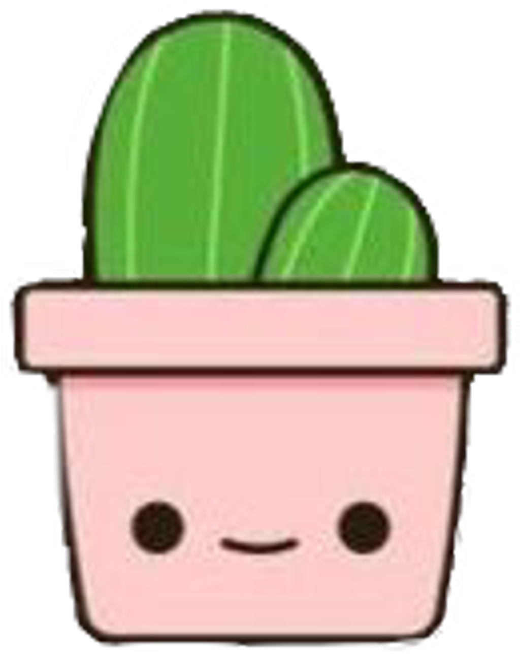 Cute Cactus Cartoon Sticker PNG