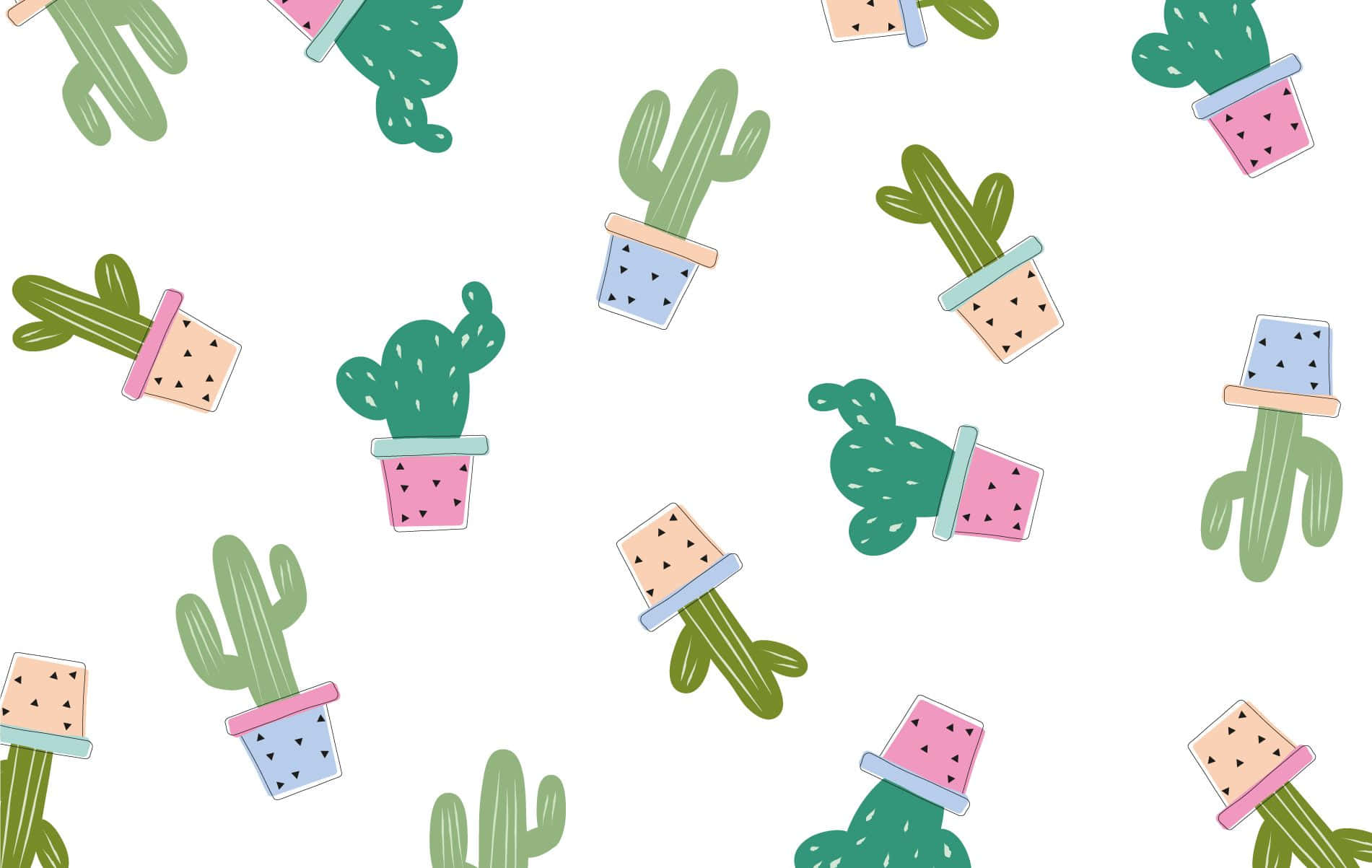 Niedlichergrüner Kaktus Wallpaper