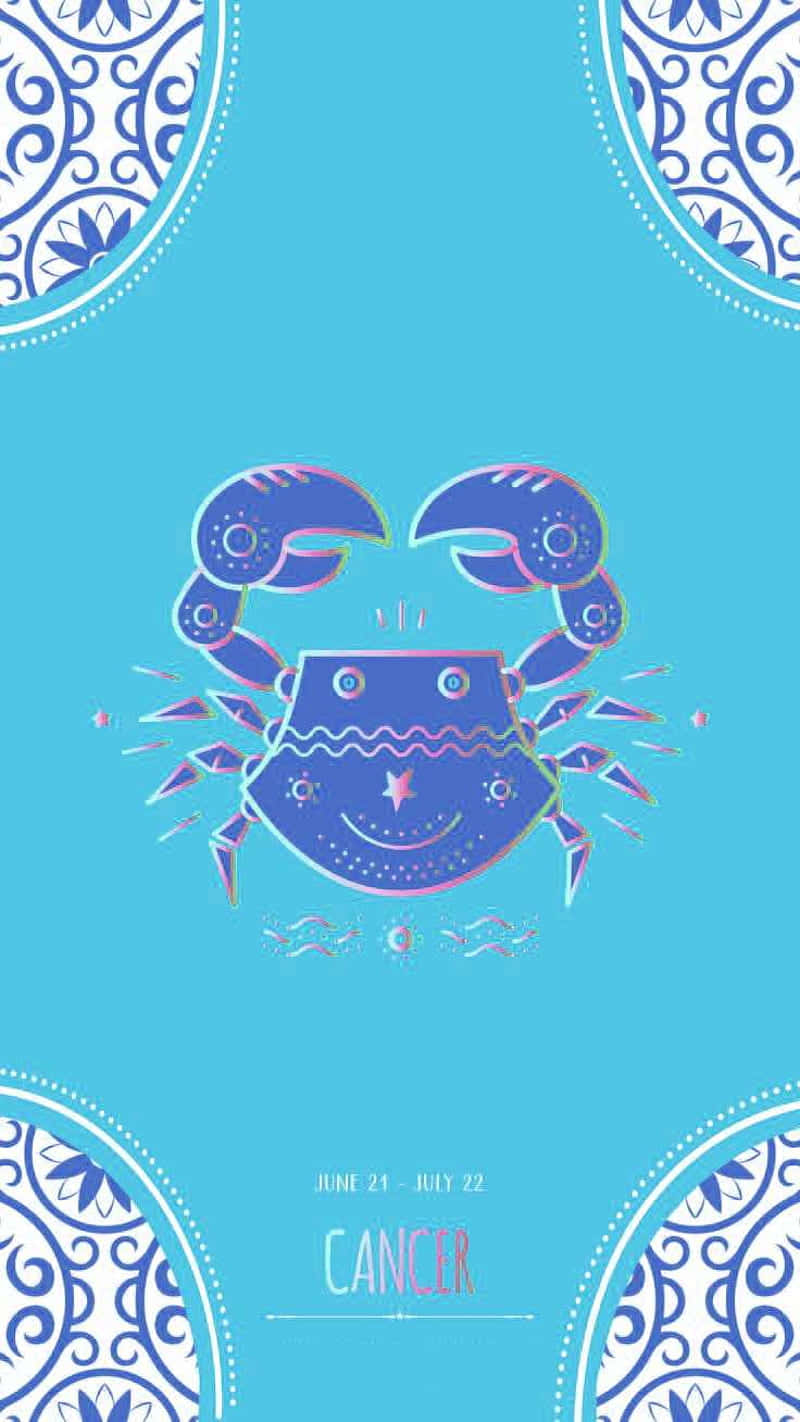 Niedlicheskrebs-sternzeichen Blauer Krebs Mit Gesicht Wallpaper