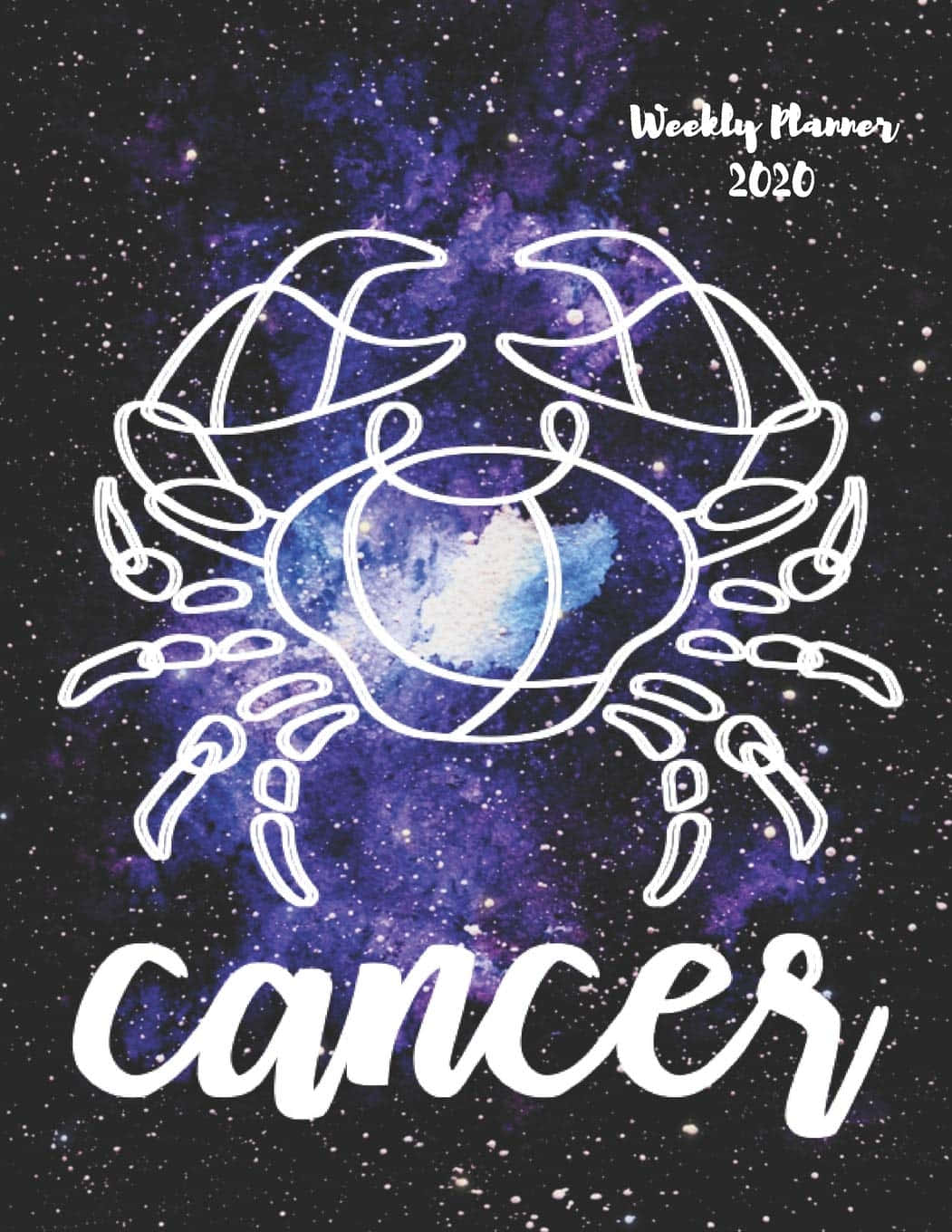 Carinosegno Dello Zodiaco Del Cancro Con Arte Lineare E Lettering Sfondo