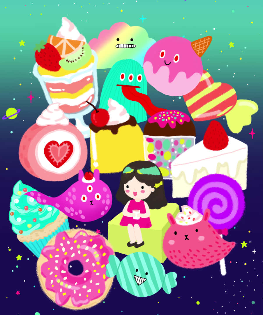 Cute Candies Donuts Animated Wallpaper