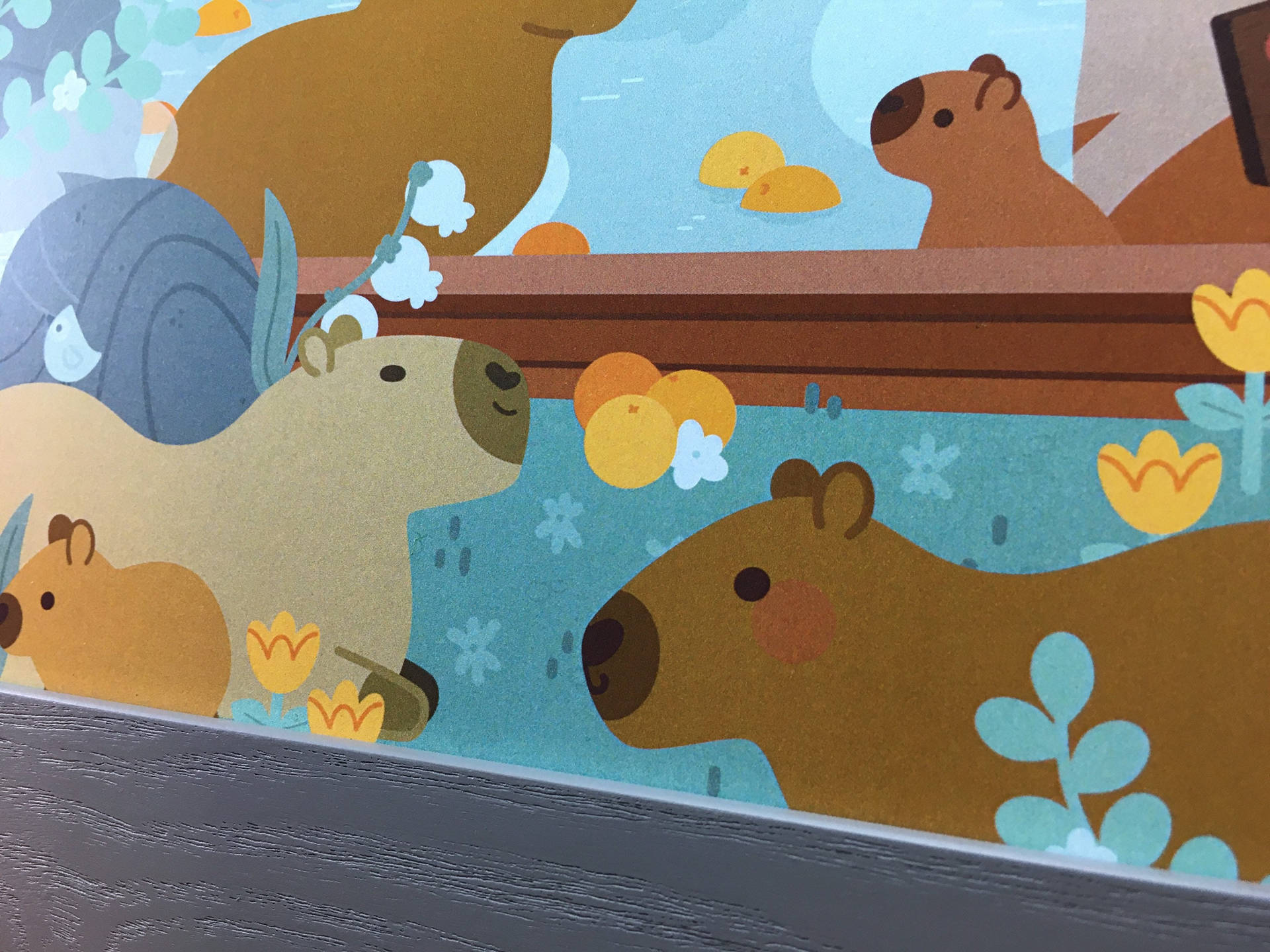 Cute Capybara Art Print Wallpaper