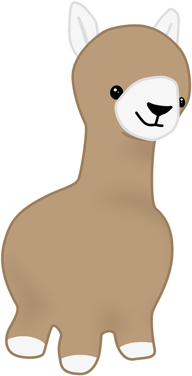 Cute Cartoon Alpaca PNG
