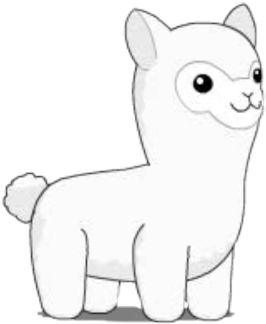 Cute Cartoon Alpaca PNG