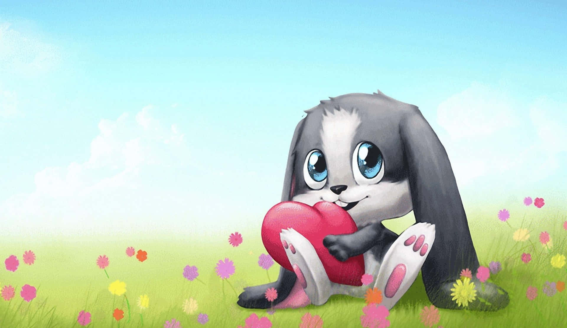 Heart Bunny Cute Cartoon Animals Picture