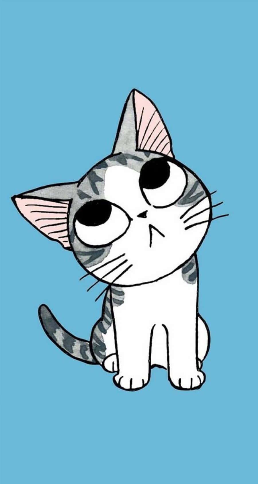 Gray Cat Cute Cartoon Animals Picture