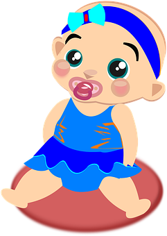 Cute Cartoon Baby Girl PNG