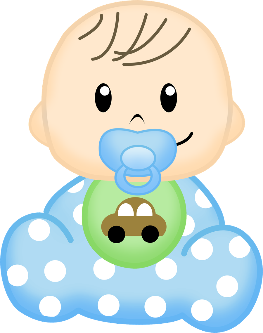 Cute Cartoon Baby With Pacifier PNG