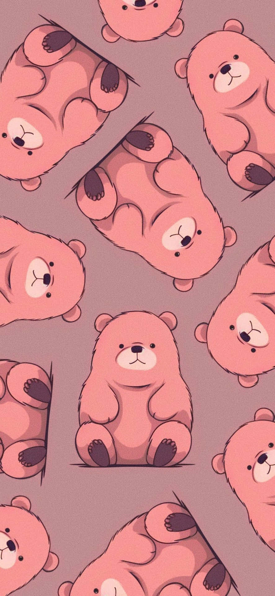Cute Cartoon Bears Pattern Wallpaper