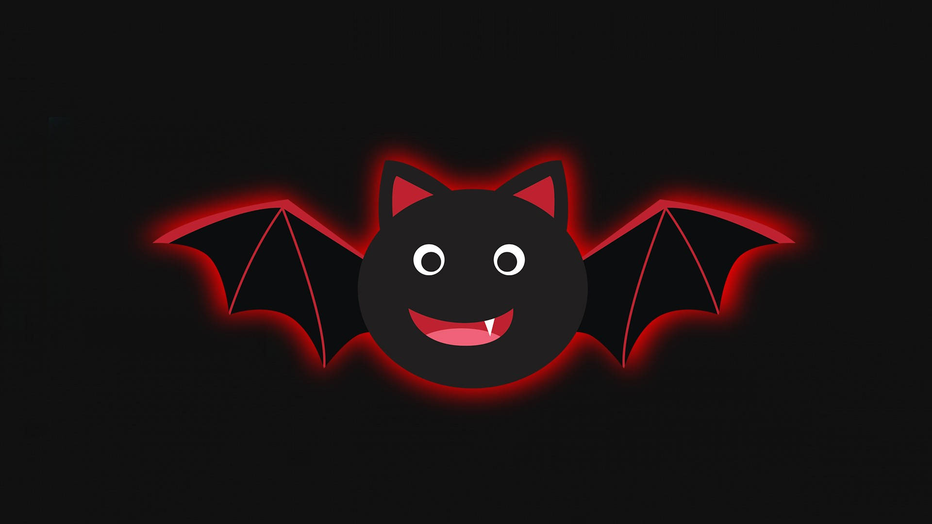 Computer Portatile Pipistrello Nero Simpatico Cartone Animato Sfondo