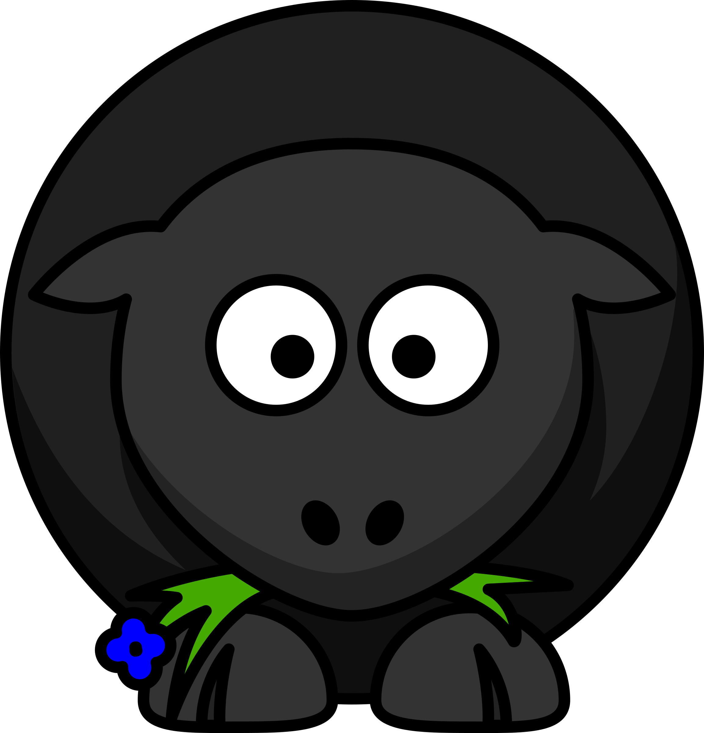 Cute Cartoon Black Sheep PNG
