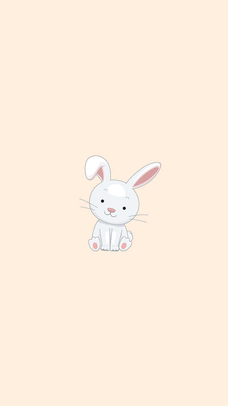 Cute Cartoon Bunny Pastel Background Wallpaper