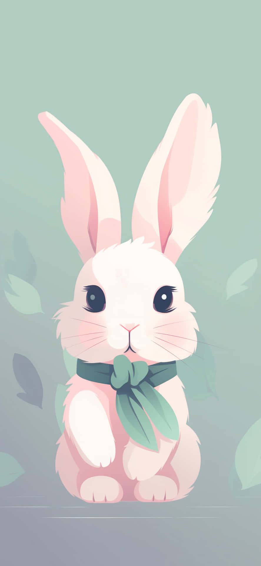 Cute Cartoon Bunnywith Bow Wallpaper