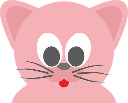 Cute Cartoon Cat Face PNG