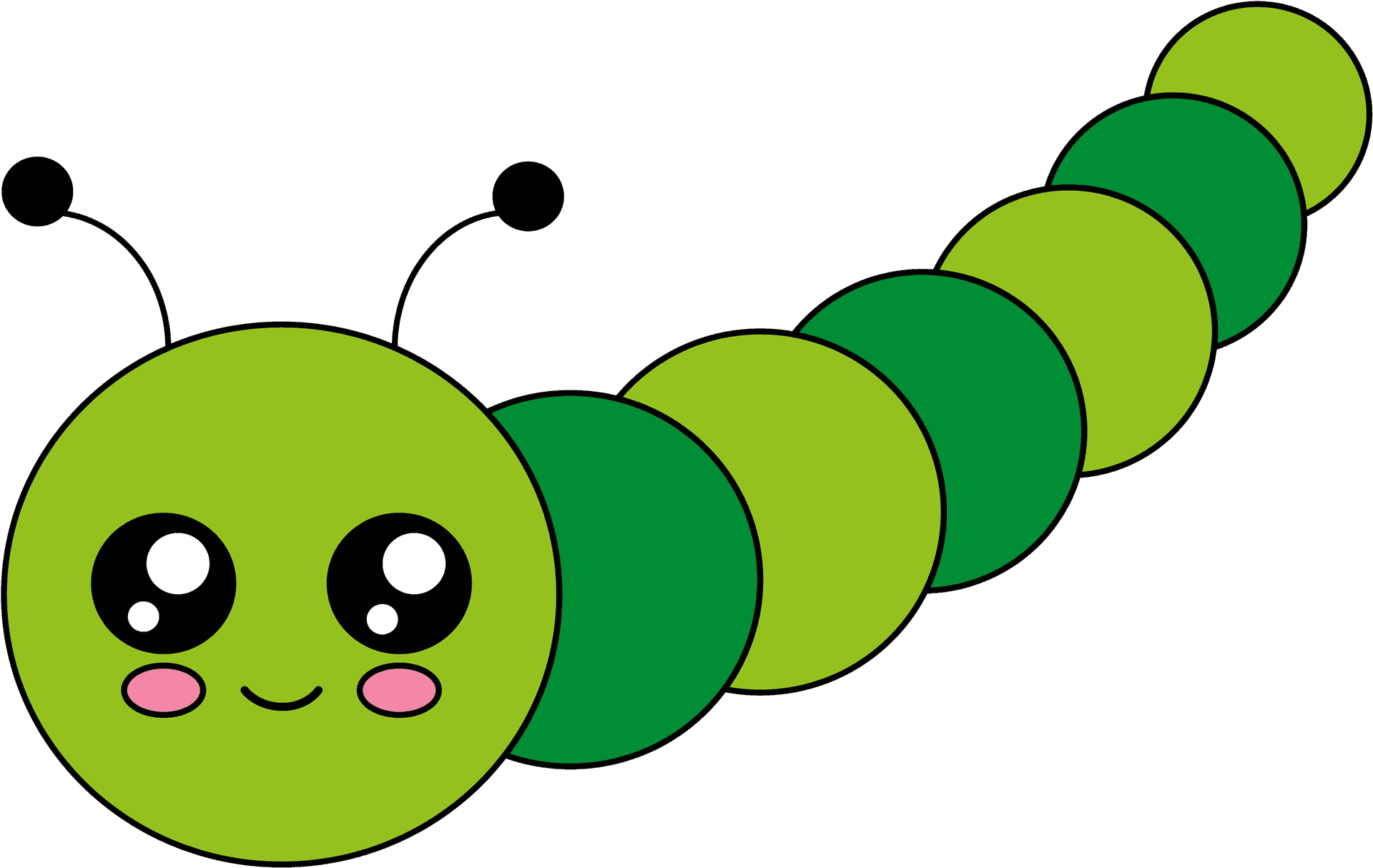 Cute Cartoon Caterpillar PNG