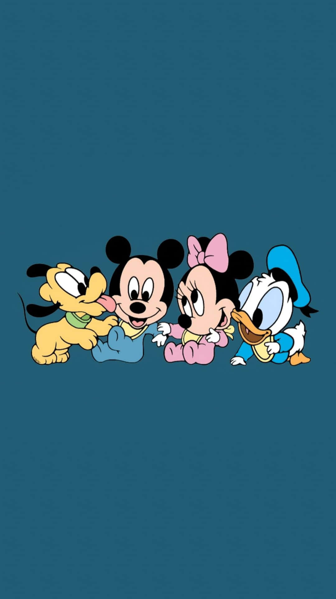 A group of adorable cartoon characters smiling and posing together Wallpaper
