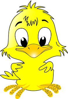 Cute Cartoon Chick Illustration PNG